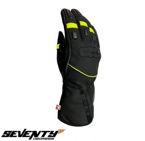 Guanti invernali da uomo Touring modello SD-T7 Gobi nero/giallo fluorescente - Nero/giallo fluorescente, M (8 cm)