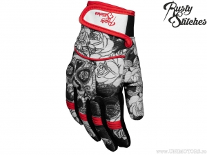 Guanti moto Rusty Stitches Bonnie Skull Rosso - Rusty Stitches