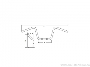 Guidão de aço cromado Chopper High com diâmetro de 25,4 mm e comprimento de 865 mm para Harley-Davidson após '82 - Fehling