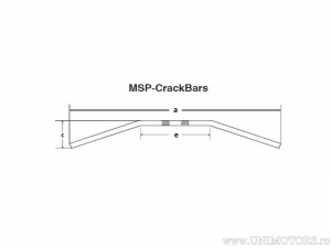 Guidão de aço cromado MSP Crackbar diâmetro 25,4 mm comprimento 850 mm - Fehling