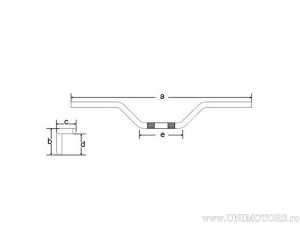 Guidão de aço cromado Touring com diâmetro de 22mm e comprimento de 765mm - Fehling