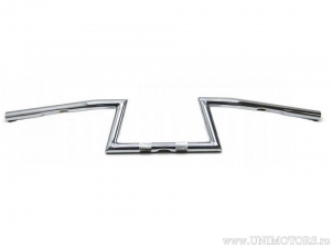 Guidão de aço cromado "Z" com diâmetro de 25,4 mm e comprimento de 850 mm para Chopper e Cruiser - Fehling