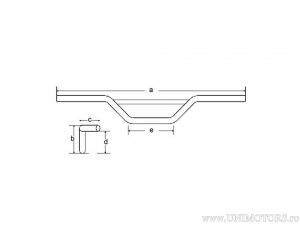 Guidão de aço preto com reforço Enduro/Cross de diâmetro 22mm e comprimento 795mm - Fehling