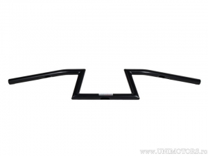 Guidão de aço preto "Z" com diâmetro de 25,4 mm e comprimento de 850 mm para Chopper e Cruiser - Fehling