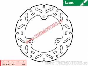 Hátsó féktárcsa MST285RAC merev - Lucas TRW