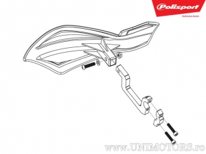 Handbeschermers Freeflow Lite (wit) - Polisport