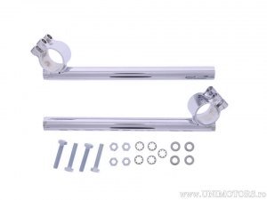 Handlebar chrome steel set diameter 22mm mounting D: 36mm length 265mm - Fehling