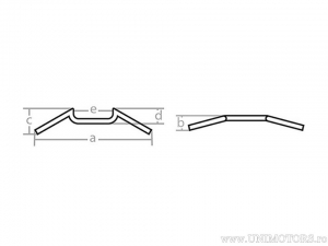 Handlebar chromed steel M Bar with diameter 22mm and length 610mm - Fehling