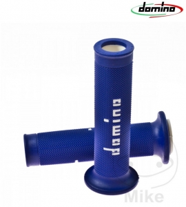 Handlebar grip set A010 blue white Domino D: 22 mm L: 126 mm open - JM