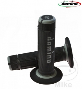 Handlebar grip set A020 black grey Domino D: 22 mm L: 118 mm closed - JM