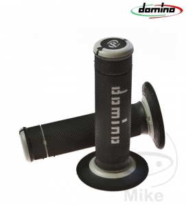 Handlebar grips set A190 black grey Domino D: 22 mm L: 118 mm closed- JM