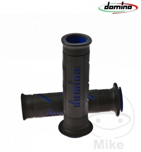 Handlebar grips set A250 black blue Domino D: 22 mm L: 126 mm open - JM