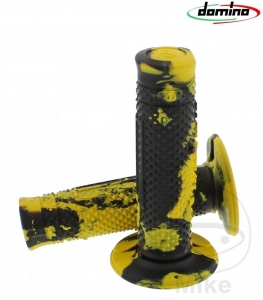 Handlebar grips set A260 yellow black Domino D: 22 mm L: 118 mm closed - JM