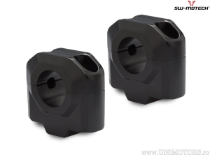 Handlebar riser set 30 mm - material: aluminum - color: black - for handlebars with 28 mm diameter - SW-Motech