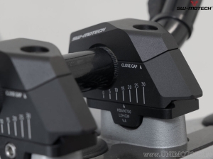 Handlebar riser set with 25 mm height and 5-30 mm rearward adjustment - aluminum - color: black - for handlebars with 22 mm diam