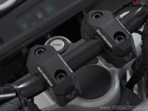 Handlebar riser set with 25 mm height and 5-30 mm rearward adjustment - aluminum - color: black - for handlebars with 22 mm diam