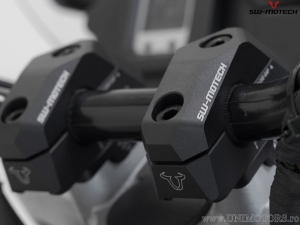 Handlebar riser set with 25 mm height and 5-30 mm rearward adjustment - aluminum - color: black - for handlebars with 22 mm diam