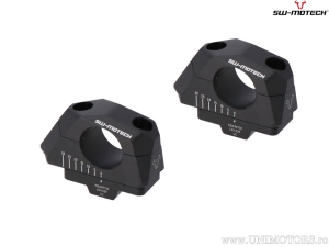 Handlebar Riser Set with 32 mm Height and 5-30 mm Rear Offset - aluminum - color: black - for handlebars with 32 mm diameter - S
