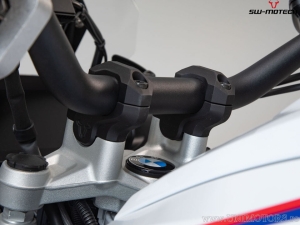 Handlebar Riser Set with 32 mm rise and 20 mm back - aluminum - color: black - BMW models - SW-Motech