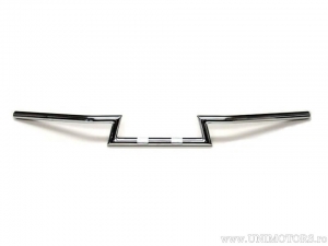 Handlebar steel chrome "Z" with diameter 22mm and length 870mm without cable hole - Fehling