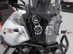 Headlight guard with black bracket - material: polycarbonate - Yamaha Ténéré 700 ('19-) - SW-Motech
