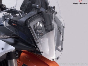Headlight protector with black bracket - material: polycarbonate - KTM 790/890 Adventure/R ('22-) - SW-Motech