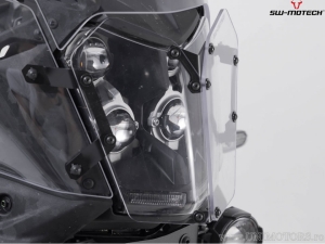 Headlight protector with black bracket - material: polycarbonate - Yamaha Ténéré 700 World Raid (22-) - SW-Motech