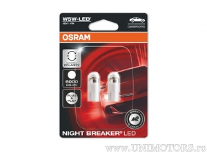 Headlight without base W5W-LED W2.1X9.5D NIGHT BREAKER 12V 1W blister set 2 pieces - Osram