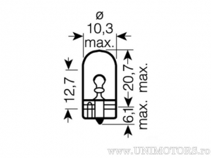 Headlight without base W5W W2.1X9.5D 12V 5W 2pcs - Osram