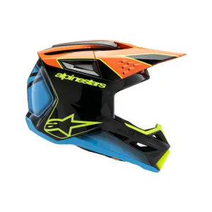 Helm Youth S-M3 Fray - Schwarz, Blau, Orange, Gelb - Jugend - S - 01111653
