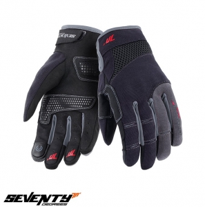 Herren Motorradhandschuhe Urban Summer Seventy Modell SD-C48 Schwarz/Grau - Touchscreen-Finger