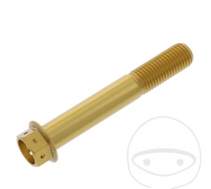 Hexagonal Cap Screw Pro Bolt M10 x 1.25 x 65 mm Aluminum Racing Gold - JM
