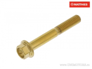 Hexagonal Cap Screw Pro Bolt M5 x 0.8 x 35 mm Stainless Steel A4 Gold - JM