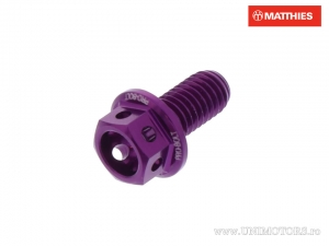 Hexagonal Cap Screw Pro Bolt M5 x 0.80 x 10 mm Aluminum Racing Violet - JM