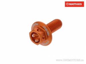 Hexagonal Cap Screw Pro Bolt M5 x 0.80 x 12 mm Aluminum Racing Orange - JM