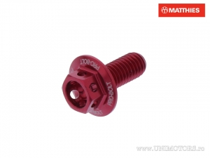 Hexagonal Cap Screw Pro Bolt M5 x 0.80 x 12 mm Aluminum Racing Red - JM