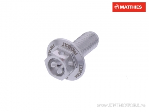Hexagonal Cap Screw Pro Bolt M5 x 0.80 x 12 mm Aluminum Racing Silver - JM