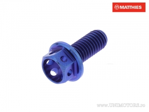 Hexagonal Cap Screw Pro Bolt M5 x 0.80 x 12 mm Titanium Racing Blue - JM