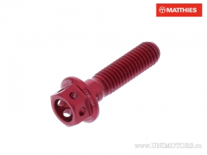 Hexagonal Cap Screw Pro Bolt M5 x 0.80 x 20 mm Aluminum Racing Red - JM