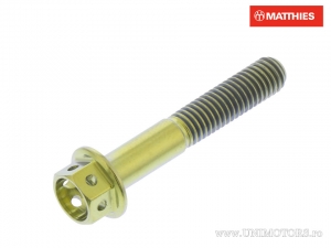 Hexagonal Cap Screw Pro Bolt M5 x 0.80 x 25 mm Titanium Racing Gold - JM