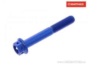 Hexagonal Cap Screw Pro Bolt M5 x 0.80 x 35 mm Aluminum Racing Blue - JM