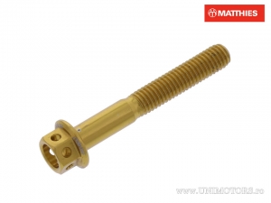 Hexagonal Cap Screw Pro Bolt M5 x 0.80 x 35 mm Aluminum Racing Gold - JM