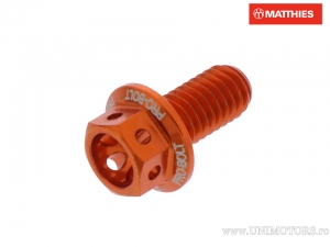 Hexagonal Cap Screw Pro Bolt M6 x 1.00 x 12 mm Aluminum Racing Orange - JM