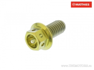 Hexagonal Cap Screw Pro Bolt M6 x 1.00 x 12 mm Titanium Racing Gold - JM
