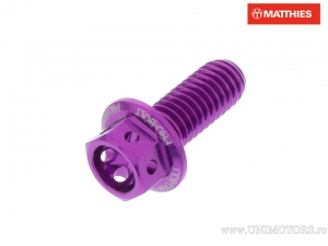 Hexagonal Cap Screw Pro Bolt M6 x 1.00 x 15 mm Aluminum Racing Violet - JM