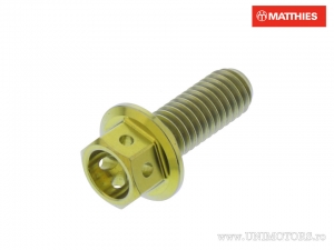 Hexagonal Cap Screw Pro Bolt M6 x 1.00 x 16 mm Titanium Racing Gold - JM