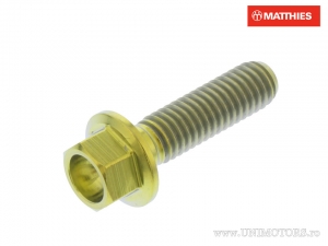 Hexagonal Cap Screw Pro Bolt M6 x 1.00 x 22 mm Titanium Gold - JM