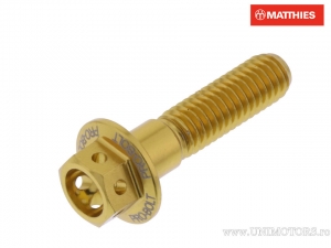 Hexagonal Cap Screw Pro Bolt M6 x 1.00 x 25 mm Aluminum Racing Gold - JM