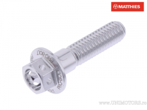 Hexagonal Cap Screw Pro Bolt M6 x 1.00 x 25 mm Aluminum Racing Silver - JM