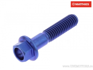 Hexagonal Cap Screw Pro Bolt M6 x 1.00 x 28 mm Blue Titanium - JM